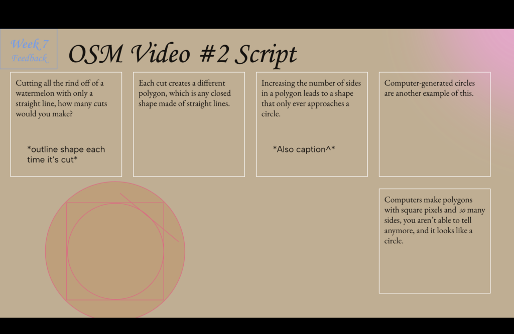 Video #2 voiceover script, using storyboard squares.